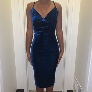 Spaghetti strap blue dress